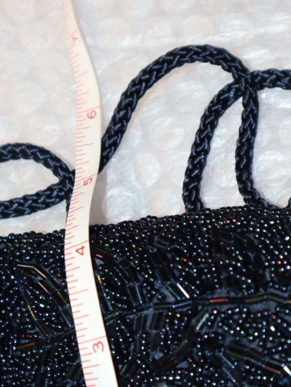 Tweeds Vintage‎ Black Beaded Evening Purse Prom Party Small